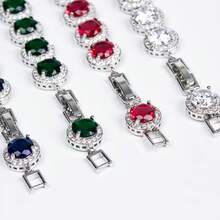 1pc 17.5cm+2.5cm Women's Fashion Bracelet, Jewelry, Minimalist | Elegant, Detachable Extension Clasp, Adjustable Length, Inlaid Colorful Zirconia, Hypoallergenic, Suitable For Women's Daily Wear | Festivals | Multiple Occasions, Great Gift For Girlfriend Or Best Friend - Bracelet - View 8
