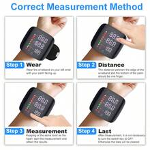 MOOD LIGHT 1pc Wrist Blood Pressure Monitor With LCD Display, Adjustable Cuff, Pulse Rate Detection & Irregular Heartbeat Alarm - Blood Pressure Measurement | USB Charging | Sound Playback Function, The Best Gift For Family And Friends - 阿爾卑斯灰 - 查看 5