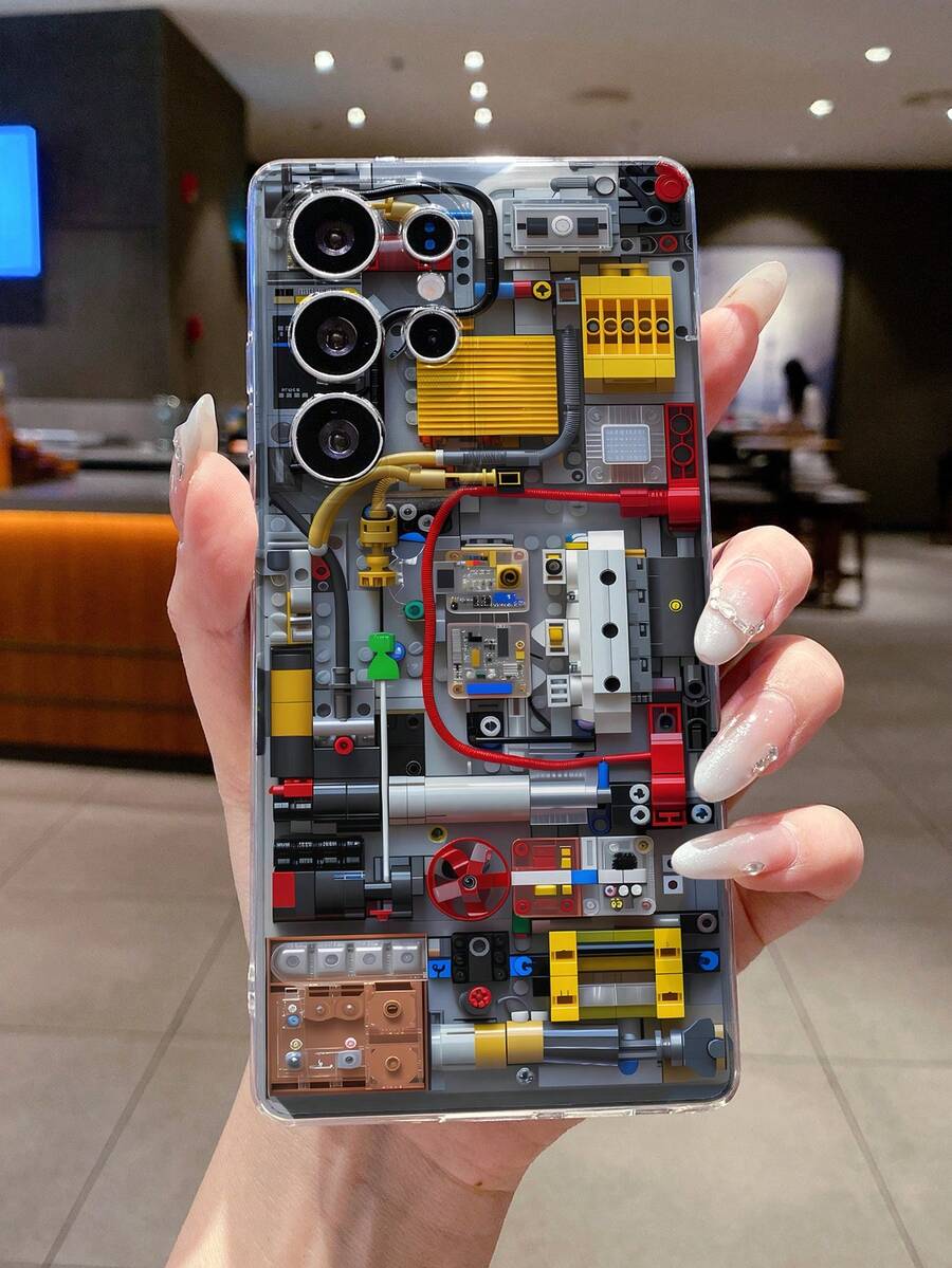 Étui de téléphone transparent antichoc en TPU avec motif de collage créatif de câbles électroniques. Convient comme cadeau de vacances pour le partenaire et les amis. Compatible avec iPhone Xs/Xs Max/Xr/11 12 13 14 15 16 Pro/Pro Max/14 15 16 Plus 17, Nothing, Pixel, Série - Multicolore - Voir 1