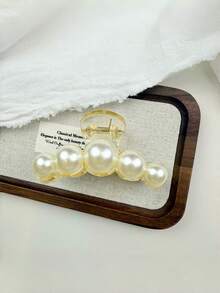 1pc Elegant & Cute Faux Pearl Side Bangs & Back Hair Clip, Suitable For Students And Women, Suitable For Summer And Winter - One Size Fits All - View 6
