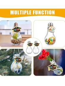 12pcs Graduation Gift Candy Jars, "Bright Future" Graduation Cap Shaped Cards And Light Bulb Shaped Candy Decorative Jars, Creative Light Bulb Decor, 2026 Graduation Party Snacks And Beverages Decor, Graduation Desktop Decor, Suitable For Adult Graduation Party DIY, Graduation Party Favors, Party Snack Decor - Multicolor - View 7