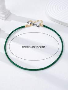 Collar ajustable de cuerda colorida con colgantes de esmalte intercambiables, colgantes de dibujos animados desmontables chapados en oro (patrones de gato, langosta, fruta, flor), set de joyas personalizables de verano para regalo - Multicolor - Ver 11