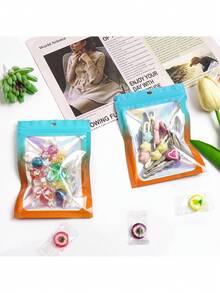 100pcs Holographic Transparent Plastic Bags, Cute Gradient Mylar Material, Earring Stud Jewelry Anti-Oxidation Bags, Holographic Iridescent Window Resealable Bags, Suitable For Small Businesses, Zipper Food Storage Bags For Packaging Snacks, Cookies, Candies, Jewelry Storage, Gummies, Cookies And Party Favors (Please Comment The Required Size And We Will Arrange It) - View 11