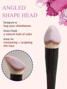 1/2pcs Makeup Brushes Set, Triangle Brush, Foundation Brush, Powder Brush, Highlighter Brush, Larger Surface Area For Skin Application, Easier Makeup Application, Minimalist Basic Soft Hair Makeup Tools, Suitable For Beginners, Great Gift For Women, Travel-Friendly - Black - View 5