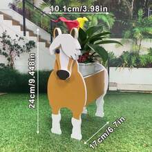 Desktop Pet Planter Stand, Pet, Dog, Flower Pot, Potted Plant, Home Decor, Yard Decor, Best Gift Choice, Corgi, Chihuahua, Mother's Day Gift, Gardening Gift - A - View 7