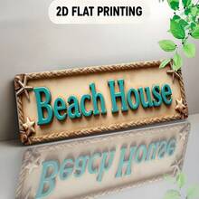 This Is A 2D Sign Board That Serves As A Charming Wall Decor For Beach Huts, Featuring Rope, Starfish And Seashell Elements. It Is Suitable For Various Settings, Including Bars, Living Rooms, And Dining Rooms. - A - View 8
