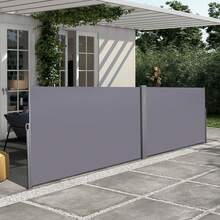 Extendable Side Awning For Balcony, Garden And Terrace, Privacy Screen, Windproof, Waterproof, Sun Protection, 180 X 600 Cm, Grey - A - 查看 2