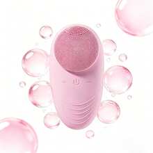 New Silicone Facial Cleansing Brush Electric Pore Cleaner Ultrasonic Face Massager For Deep Cleansing And Skin Rejuvenation With Soft Bristles And Waterproof Design Perfect For All Skin Types - Hồng - Xem 1