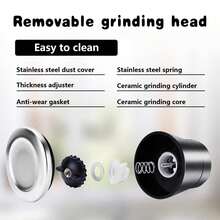 2x Pepper And Salt Grinder Set Mill Adjustable Stainless Steel Shaker Coarse NEW - Default - View 6