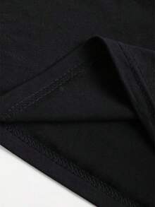 Primavera/Verano 2026, Nuevo Estilo, Camiseta Casual de Manga Corta para Mujer con Cuello Redondo y Estampado de Corazón, Estilo Vintage Urbano, Unisex, Holgada, de Algodón. - Negro - Ver 6