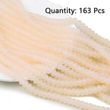 Khoảng 163 hạt cườm thủy tinh giả ngọc bích kích thước 5x8mm, hạt dẹt, hạt đệm, vật liệu làm trang sức thủ công DIY. - Hạt bàn tính - Xem 14