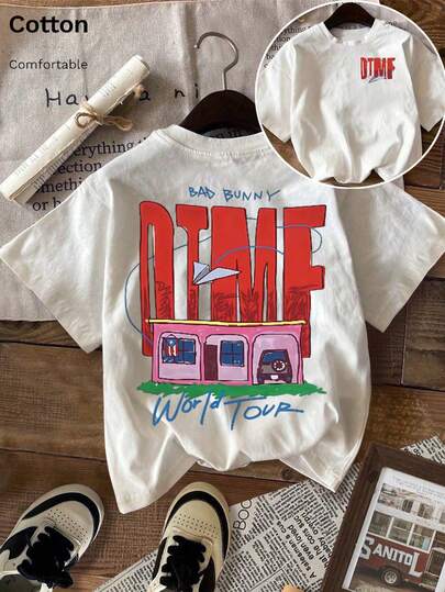 Una camiseta holgada de algodón 100% hecha a medida para mujer, ropa de verano, top de verano de talla grande, serie guerrera K-Pop, top de algodón puro, ropa de mujer, ropa de verano para mujer, prendas de punto, conjuntos de fiesta, ropa de mujer de talla grande, top holgado de cuello redondo de talla grande para mujer, conjuntos para mejores amigas, ropa de vacaciones, ropa deportiva informal, ropa deportiva para mujer, top de ropa para mujer, ropa promocional para mujer, unisex, ropa para adolescentes, camisetas básicas, ropa de verano para mujer, verano, invierno, festivales, Día de la Madre, San Juan, Eid al-Fitr, fiestas, playa, bodas, ceremonias de graduación, gimnasios, baile de graduación, elegante, informal, vacaciones, deportes, lujo, formal, campo, millennial, negocios, moda, lentejuelas, volantes, decoraciones de borde, lunares, estampado floral, estampado a cuadros, estampado único de rana divertida "DtMF" de Puerto Rican Bunny.