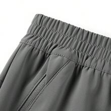 Adidas 男士新款弹力速干透气休闲运动裤 - 灰色 - 查看 4