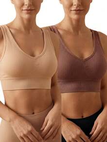 SENSUAL LINGERIE INTIMATE BOUTIQUE Set Of 2 Tank Tops, Fitness Top Style, Thick Ribbed Material With Reinforced Closure - 2-piece Kit (2 Units Included) - View 1