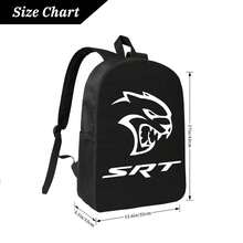 SRT Hellcat Cat Vibrant Printed Polyester Backpack - Sturdy Construction For Everyday Adventures - A - View 4