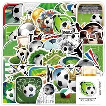 Juego de 50 pegatinas con temática de fútbol con campo de fútbol, tacos, portería y talla grande elementos, adecuado para botellas de agua, cuadernos, equipaje, patinetas y otros artículos de decoración, pegatinas personalizadas de estilo deportivo DIY, pegatinas decorativas de colección de aficionados, adecuadas para la decoración de atuendos diarios y escenas de partidos - Multicolor - Ver 1
