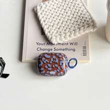 Simple Retro Blue Brown Leopard Print Pattern Transparent Glossy Surface Earphones Cover Case Compatible With AirPods 1 2 3 4 Pro Pro2 Pro3 - Brown - View 7