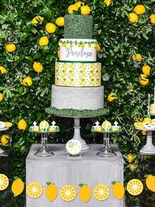 1 Set de Guirnalda con Tema de Limón, Pancarta Decorativa de Limón Amarillo, Adecuado para Decoración del Hogar, Cumpleaños, Baby Shower, Decoración de Verano con Limón - A - Ver 4