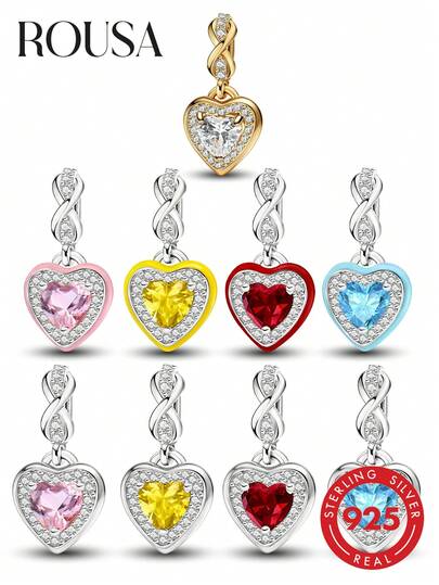 Mặt dây chuyền tình yêu vĩnh cửu bằng bạc 925, thích hợp để gắn vào vòng tay và lắc tay của nữ, có thể dùng để tự làm trang sức hoặc phối đồ hàng ngày, là phụ kiện lý tưởng cho các cô gái.