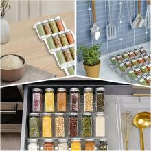 Expandable Acrylic Spice Drawer Organizer – Adjustable 4/6/8-Piece Tray For Kitchen Drawer & Countertop, Tilted Clear Spice Rack (Jars Not Included) - Multicolor - View 7