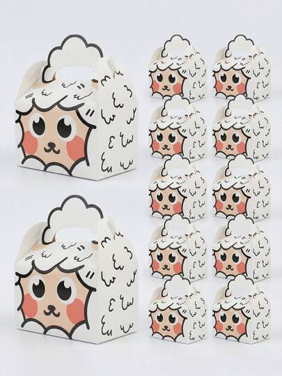 Bộ 6 hộp đựng kẹo hình cừu cầm tay đáng yêu cho lễ Eid Al-Adha, hộp đựng bánh kẹo hình cừu hoạt hình 3D bằng giấy, túi quà tặng sáng tạo cho các bữa tiệc ngày lễ Hồi giáo, hộp quà nhỏ mang đậm nét văn hóa Kawaii, quà tặng Eid Al-Adha, hộp đựng đồ ăn vặt unisex thời trang có tay cầm, quà tặng lễ hội Eid cho các gia đình Hồi giáo và người tổ chức sự kiện.
