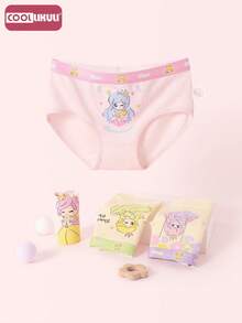 Coollikuli 4-Piece Little Princess Print Young Girls' Triangle Underwear, Fashionable Flowers And Patterns, Bows, Young Girls' Multi-Color Underwear - Multicolor - View 4
