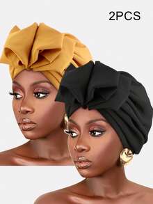 1 pieza Diadema/pañuelo de mujer con estampado bohemio y cruce, gorro de punto plano, adecuado para uso diario, dormir, verano, playa - Multicolor - Ver 9