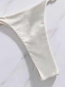 Bộ bikini cổ yếm màu trắng đính ngọc trai, kiểu dáng thanh lịch, gợi cảm, thời trang thường ngày, thích hợp cho nữ, đi biển hoặc dự tiệc mùa xuân/hè. - trắng - Xem 6