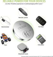 CR2032 Lithium Coin Battery, Available In Packs Of 4/6/10/16/20/24/40. Long-Lasting Power, Extended Lifespan, Stable Discharge, Leak-Proof. Ideal For Car Keys, Electronic Scales And More. - View 6