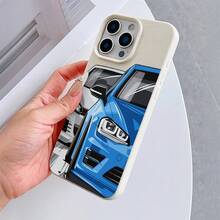 1 pieza Funda suave de TPU con cobertura completa y textura de cuero, con estampado UV de un patrón de coche azul y plateado, funda de teléfono de moda compatible con iPhone 7/8/7 Plus/8 Plus/X/XS/XR/XS Max/11/11 Pro/11 Pro Max/12/12 Pro/12 Pro Max/12 Mini/13/13 Pro/13 Pro Max/13 Mini/14/14 Pro/14 Pro Max/14 Plus/15/15 Pro/15 Pro Max/15 Plus/16/16 Pro/16 Pro Max/16 Plus/17/17 Pro/17 Pro Max/Air - Multicolor - Ver 4