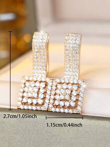 1 paire de boucles d'oreilles géométriques en zirconium cubique élégantes - parfaites pour les accessoires de mode quotidiens, les tenues de soirée ou les cadeaux réfléchis - des boucles d'oreilles - Voir 6