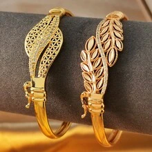 1 chiếc vòng tay mạ vàng đính đá Cubic Zirconia, kiểu dáng hở, trang sức thanh lịch dành cho nữ, phù hợp đeo hàng ngày và dự tiệc. - Vàng - Xem 1