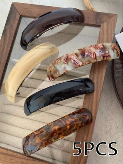 5/1pc New Vintage Leopard Print Hair Clip Spring Clip Colorful Acetate Hair Clip Women's Elegant Exquisite Hairpin Hair Accessories Gift