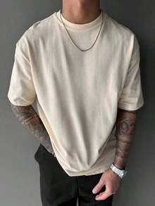 Men's Casual Solid-Color Short-Sleeved T-Shirt, Suitable For Summer, Comfortable And Breathable, Stylish. Women's Casual Cotton T-Shirt - 黑與白 - 查看 4