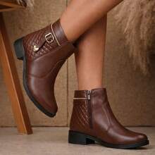 Women's Ankle/Mid-Calf Boot With Zipper, Exclusive Fashion For Rodeos, Parties, And Winter - 鏽棕色 - 查看 1
