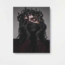 1 Pieza Retrato de la Reina Oscura Impresión 2D Sin Marco Lienzo Impermeable Arte Gótico Estético Misterioso Regalo Ideal para Oficina Café Hogar Sala Dormitorio Aula Cocina Decoración de Pared - Enmarcado - Ver 1