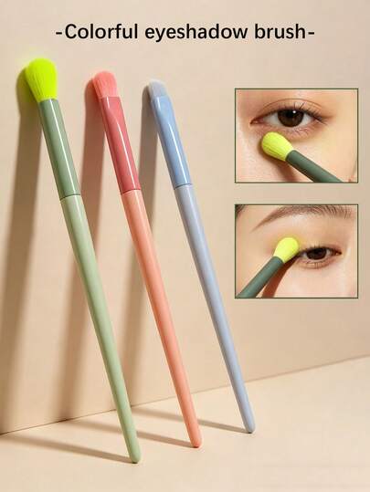 Bộ 3 cọ trang điểm mắt chuyên nghiệp màu xanh lá cây Macaron, dùng để tán màu mắt, dụng cụ trang điểm thiết yếu, cọ trang điểm mắt du lịch tiện dụng, quà tặng cho phái nữ.