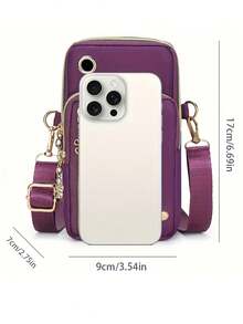 1 chiếc ví đeo vai thời trang in hình hoa kim loại và 26 chữ cái từ A-Z, chất liệu nylon, ví đựng tiền xu, ví đeo vai đựng điện thoại, túi xách nữ, ví cầm tay đa năng, túi đeo vai kiêm ví đựng tiền xu có ngăn đựng điện thoại, quà tặng thường ngày cho sinh viên, học sinh, sinh viên, ngày của Mẹ, kỷ niệm, sinh nhật, tựu trường, quà tặng ngày lễ. - Nhiều màu - Xem 4