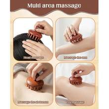 Bộ 4 lược massage da đầu bằng gỗ, dụng cụ massage đầu cầm tay tiện dụng giúp kích thích mọc tóc. - màu nâu - Xem 5