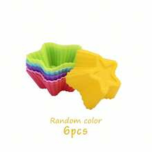 6pcs Silicone Cupcake Liners, Multi-Shape Silicone Baking Cups, Non-Stick Reusable Cupcake Molds For Baking Muffins, Truffles And More - Multicolor - View 12