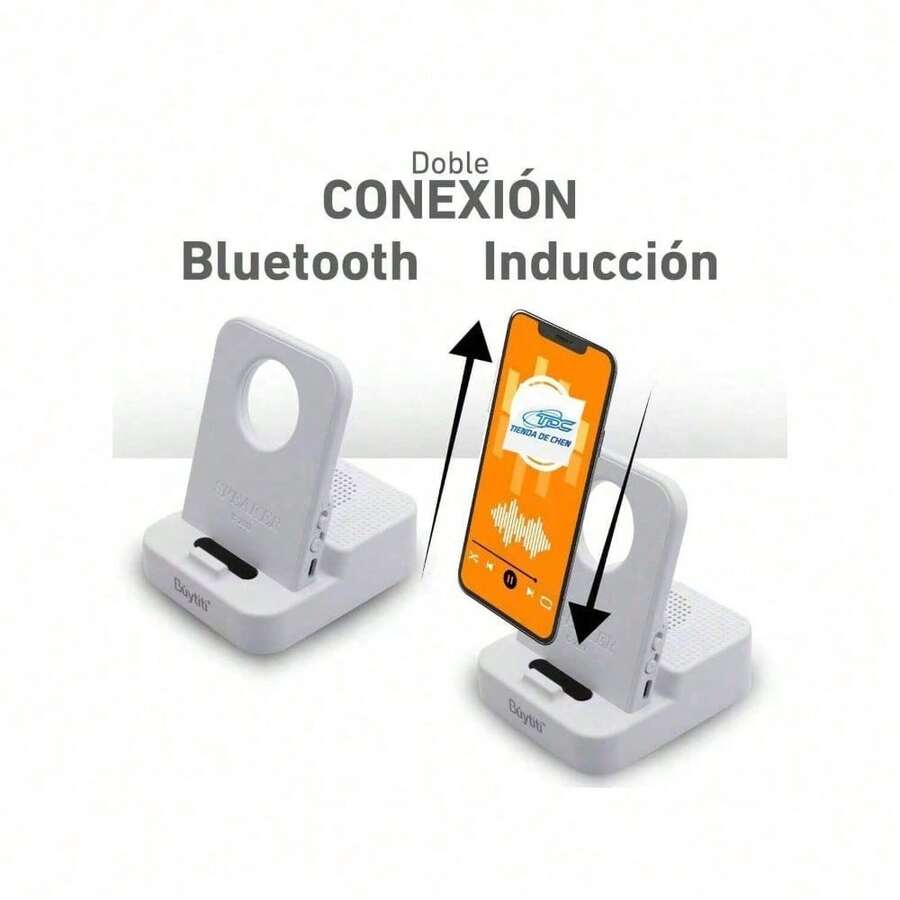 Bocina/Soporte Bluetooth para Celular con Conexión por Inducción - A - Ver 1