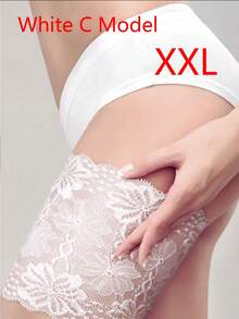 1双蕾丝大腿带，防摩擦防滑隐形吊袜带，性感黑色蕾丝内衣配饰，日常女士内衣配饰，适合派对穿着 - 防摩擦貼 - 查看 19
