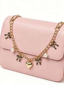 Accesorio de bolso con cadena y lazo en color rosa, negro y blanco. Correa decorativa para extender la longitud de bolsos de mano, carteras, bolsos de hombro. Ideal como regalo para mujer en festivales, graduaciones, día de la madre, cumpleaños y otras ocasiones especiales. - Multicolor - Ver 6