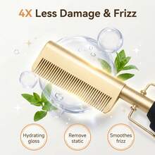 Máy duỗi và uốn tóc 2 trong 1, dụng cụ tạo kiểu tóc nhanh, mượt mà, thích hợp cho kỳ nghỉ lễ. - màu đen - Xem 3