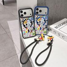 This Disney Mickey Mouse Lanyard Phone Case Is Fully Covered In TPU Material, Features Strong Magnetic Closure, Is Shockproof And Lightweight, And Is Compatible With IPhone17/16/11/13/15/15 Plus/15 Pro/15 Pro Max/12/14 Pro Max/11 Pro Max/12 Pro/12 Pro Max/13. This Phone Case Is A Popular Birthday Gift Or Business Gift Choice; It Is Durable, Stain- And Fingerprint Resistant, And Suitable For Both Men And Women. The Set Also Includes A Mickey Mouse Phone Case And A Mickey Mouse Plush Bracelet, Making It A Perfect Gift For Friends And Family. This Stylish Phone Case Is Fun, Lightweight, And Durable. IPhone17 Pro Max Phone Case, Minnie Mouse Phone Case. - 黑色 - 查看 2