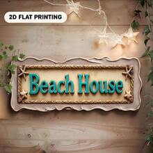 This Is A 2D Sign Board That Serves As A Charming Wall Decor For Beach Huts, Featuring Rope, Starfish And Seashell Elements. It Is Suitable For Various Settings, Including Bars, Living Rooms, And Dining Rooms. - A - View 6