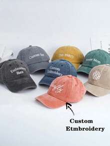 Customizable Text/Logo Baseball Cap, Multi-Color Personalized English Letter Sun Hat, Suitable For Men And Women, Can Print Any Pattern On The Cap, Personalized Baseball Cap, Photo Printing, Suitable For Valentine's Day, Birthday And Gift Occasions. Personalized, Fun, Durable, Colorful, Cute. - Multicolor - View 6