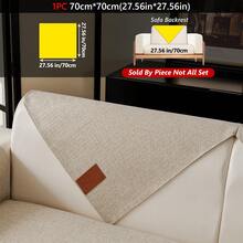 1pc Linen Textured Sofa Cover, Non-Slip Pet-Friendly Couch Protector, Breathable Washable Furniture Slipcover For Living Room - Multiple Styles - View 27