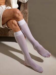 1 par de calcetines premium de media caña para caballero, diseño inspirador - "Elegancia" Calcetines de vestir de seda suave para hombres - Multicolor - Ver 3