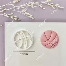 Khuôn cắt đất sét polymer in 3D hình bóng rổ, bóng đá, bóng chuyền, bóng chày, quần vợt, bóng bầu dục, khuôn làm khuyên tai bằng đất sét, dụng cụ thủ công. - trắng - Xem 14